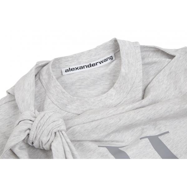 アレキサンダーワンALEXANDER WANG ロゴプリントノットデザインTシャツ ライトグレーXS 【レディース】｜playful-1shop｜06