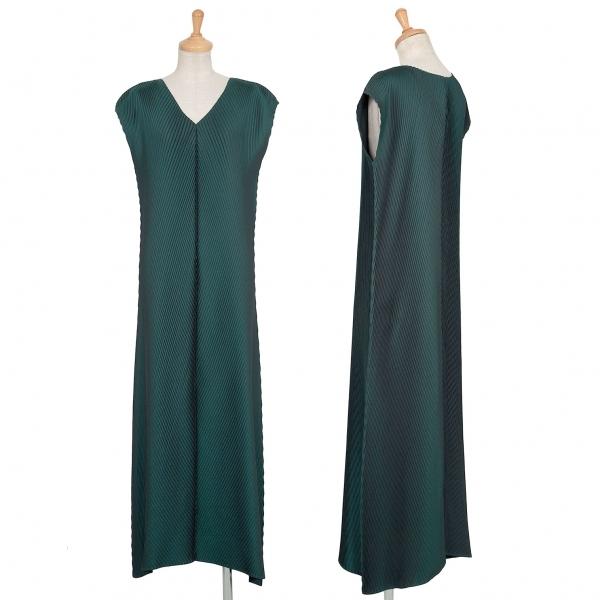 イッセイミヤケissey Miyake プリーツセンター切替ノースリーブワンピース 深緑2 レディース K プレイフル Yahoo ショッピング店 通販 Yahoo ショッピング