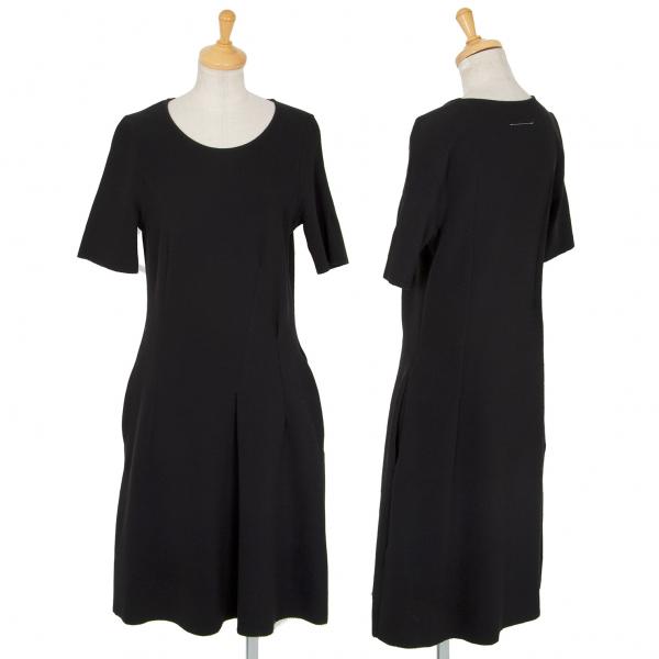 古典 マルジェラmm6 メゾン 6 エムエム Margiela Maison マルジェラmm6 メゾン 6 エムエム Maison レディース 黒m コットンウール切りっぱなしフレア半袖ワンピース Margiela ワンピース チュニック Www Bereanwife Net