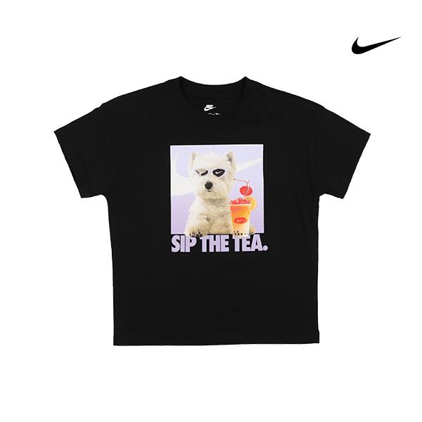 NIKE ナイキ キッズ ガールズ Tシャツ バカンス ドッグ Tシャツ ブラック HQ2337 010 140cm 160cm