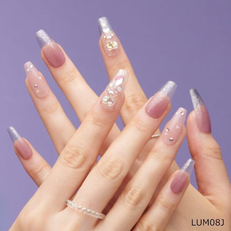 R11 nail なつ丸 ネイルチップ ネイルチップ つけ爪 24枚セット 12サイズ 貼るネイル ライン