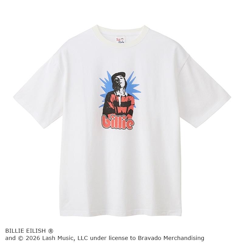 ビリー・アイリッシュ / Tシャツ ホワイト (ビッグシルエット) : PLAZA