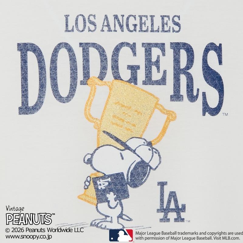 MLB×スヌーピー PEANUTS Tシャツ ロサンゼルス・ドジャース : PLAZA