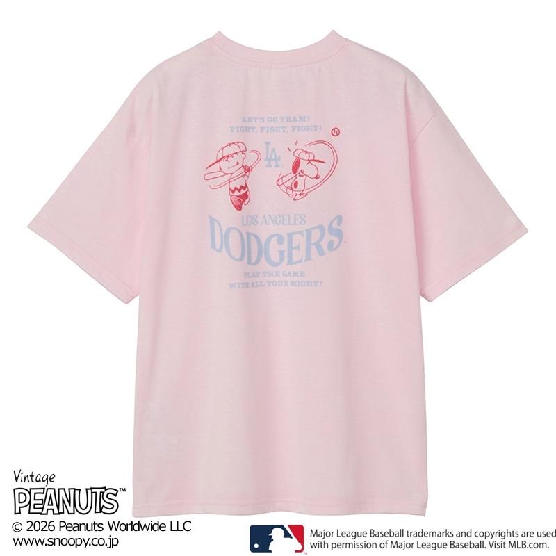 MLB×スヌーピー PEANUTS Tシャツ ロサンゼルス・ドジャース : PLAZA