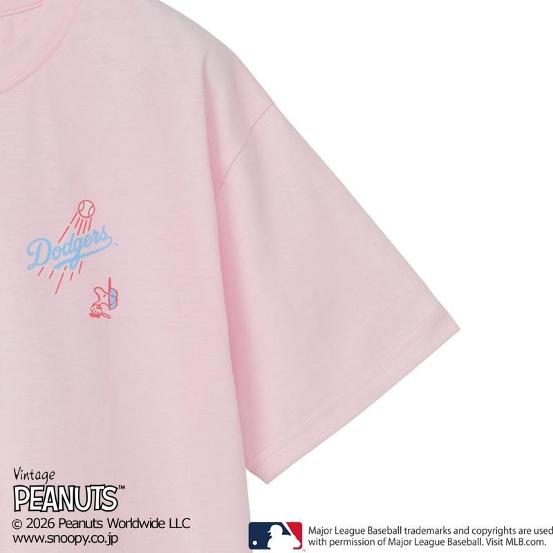 MLB×スヌーピー PEANUTS Tシャツ ロサンゼルス・ドジャース : PLAZA