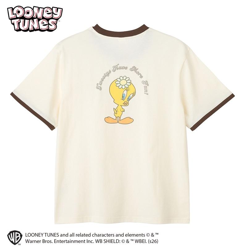 LOONEY TUNES / ルーニー・テューンズ リンガーTシャツ バニラホワイト 