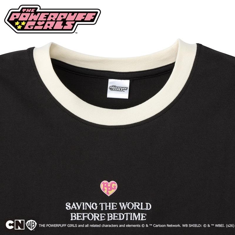 THE POWERPUFF GIRLS / パワーパフ ガールズ リンガーTシャツ ブラック