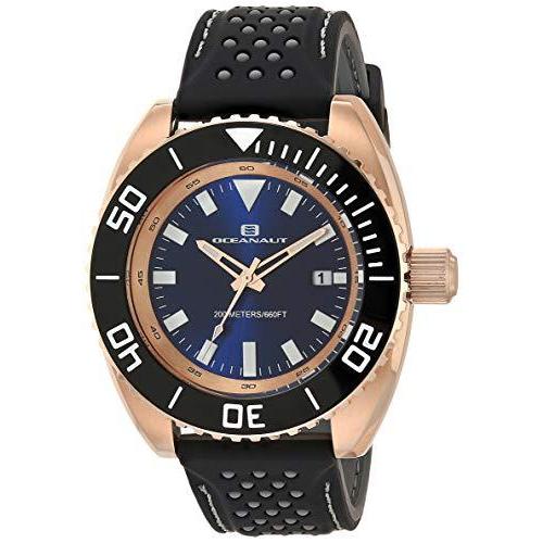 並行輸入品 Oceanautメンズサブマージョンステンレススチールクォーツキャンプウォッチ、ラバーストラップブラック21