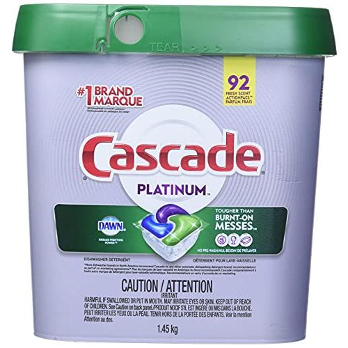 並行輸入品 Cascade Platinum 食器洗い機用洗剤 92 香り ActionPacs 正味重量 51.2 オンス