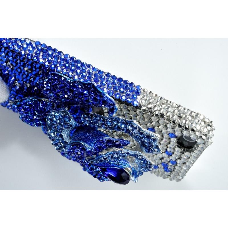 iPhone4s ケース ラインストーン iphone4カバー デコ ラインストーン デコ ケース Blue rose iphoneデコ アイフォン4sデコ デコカバー 青いバラ ばら 薔薇 | iPhone 4 | 01