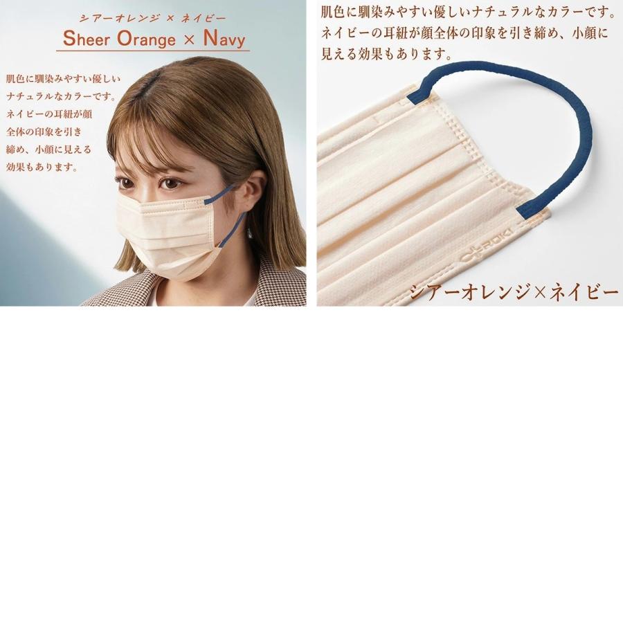 通気性UP マスク 不織布 日本製 バイカラー 7枚 ふつう/小さめ 個包装