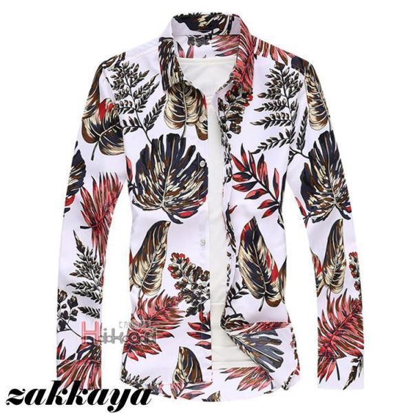 長袖シャツ メンズ アロハシャツ 柄シャツ カジュアルシャツ