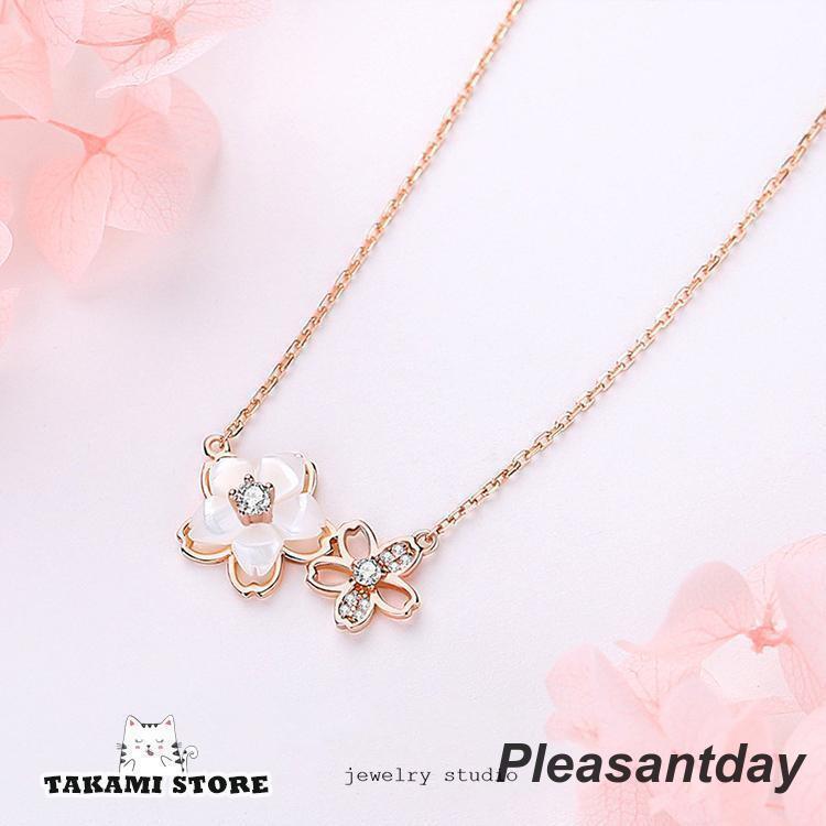 ネックレス レディース さくら 桜 花びら ピンクゴールド 大人可愛い アクセサリー 女性 嫁 彼女 クリスマスプレゼント 記念日_1