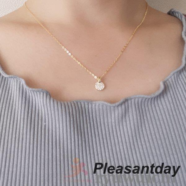 ネックレス レディース 一粒 コイン プレート シンプル 重ね付け シルバー925 14kコーティング ゴールド 彼女 妻 嫁 母 女性 誕生日プレゼントの画像