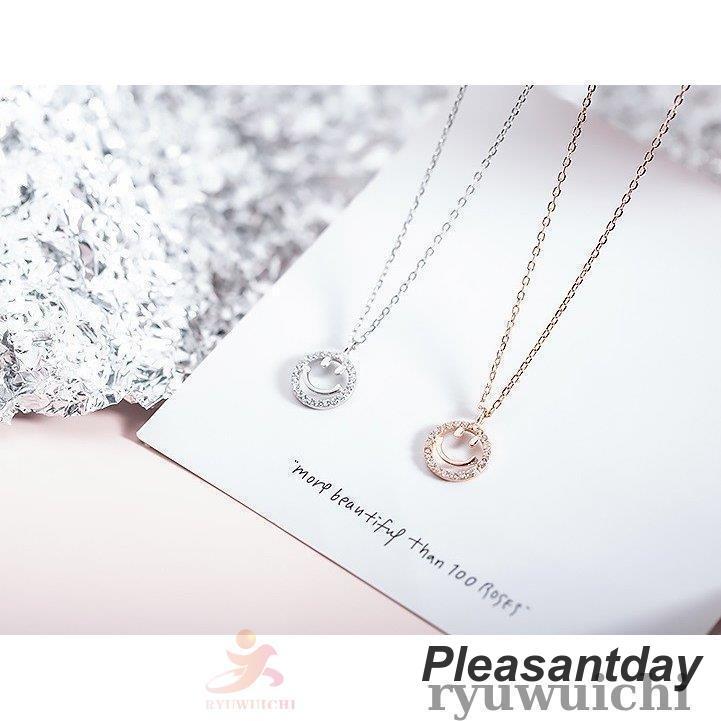 ネックレス レディース スマイル リング シルバー ピンクゴールド SLIVER925 プラチナ仕上げ 妻 娘 彼女 誕生日お祝い 母の日プレゼントの画像