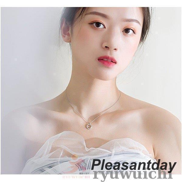 ネックレス レディース スマイル リング シルバー ピンクゴールド SLIVER925 プラチナ仕上げ 妻 娘 彼女 誕生日お祝い 母の日プレゼントの画像