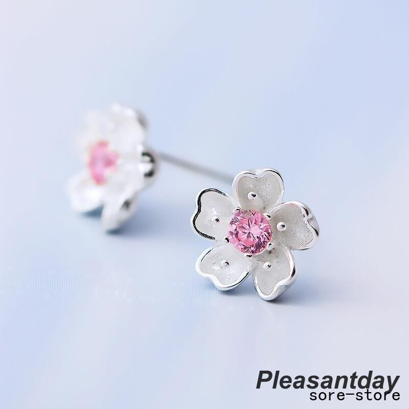 ピアス レディース お花 桜 さくら シルバー925/プラチナ仕上げ 大人可愛い  春 嫁 娘 女性 プレゼント ギフトの画像