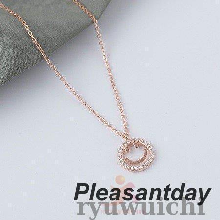 ネックレス レディース スマイル リング シルバー ピンクゴールド SLIVER925 プラチナ仕上げ 妻 娘 彼女 誕生日お祝い 母の日プレゼントの画像