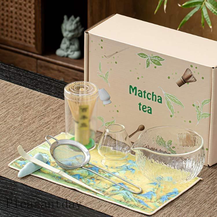 茶道具等 茶道具セット 7点セット ガラス 抹茶セット 茶碗 茶筅 茶杓 茶巾