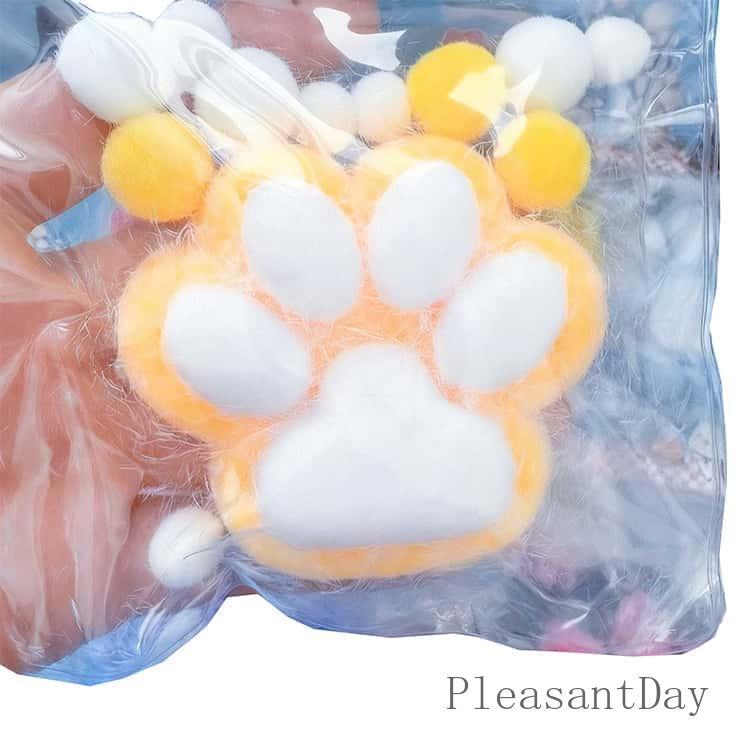 4個セット 水感スクイーズ 猫 ネコ 肉球 スクイーズ 大きめ 12cm 水感