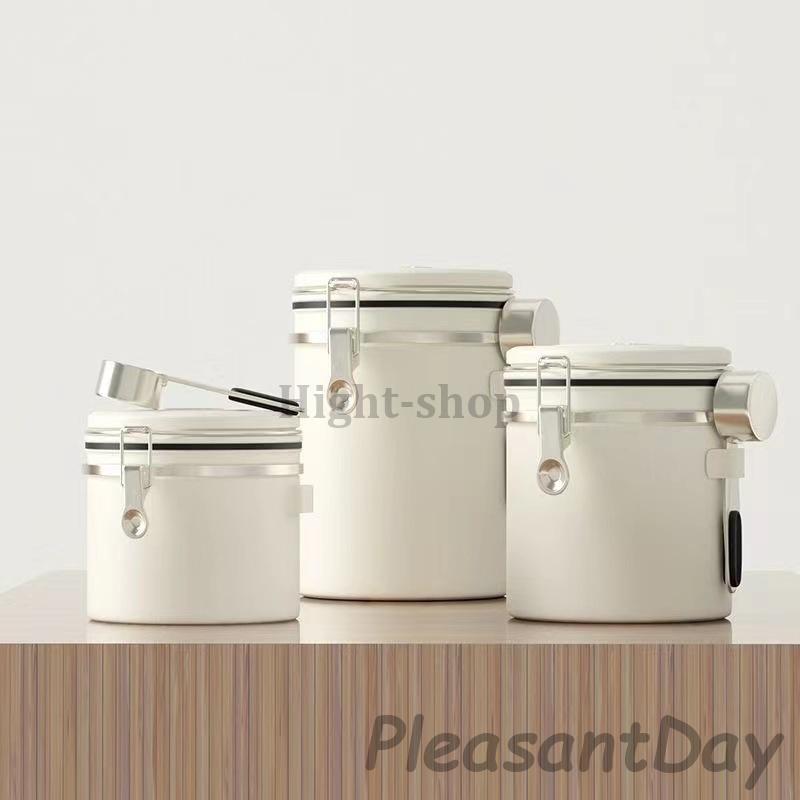 キャニスター コーヒー豆保存容器 スプーン付き 日付き記録 密封缶
