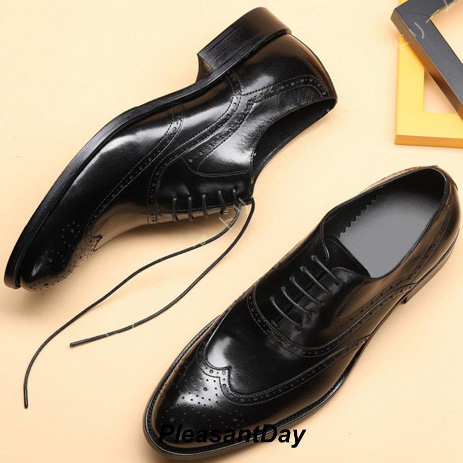 ビジネスシューズ メンズ 革靴 本革 内羽根 紳士靴 ウイングチップ