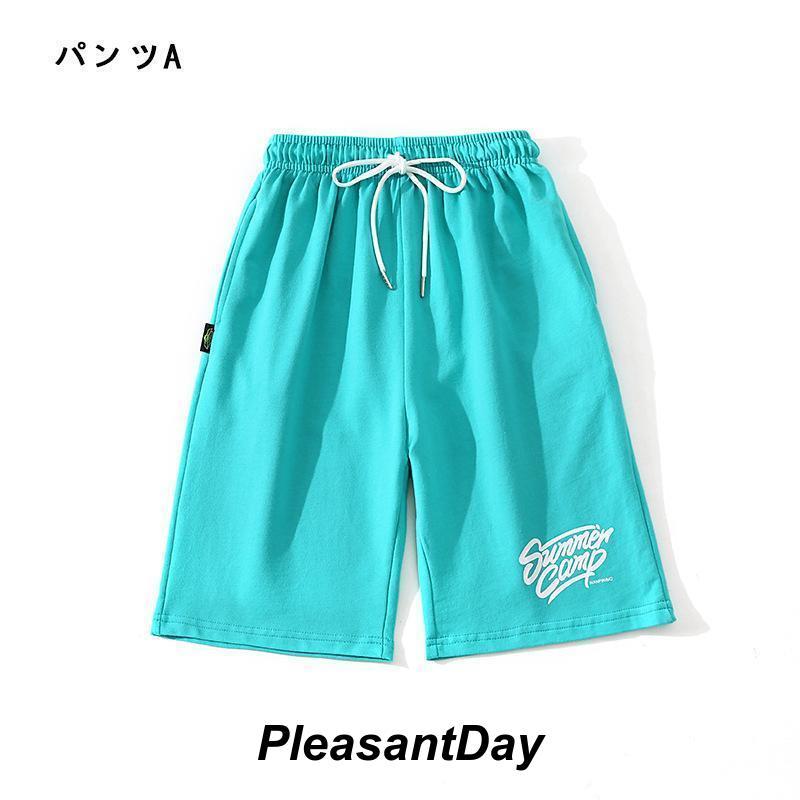 キッズダンス衣装男の子女の子ヒップホップ虹色トップスハーフパンツストリートダンスステージ衣装子供団体服ゆったり発表会120-170cm単品の画像