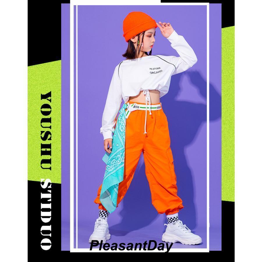 キッズダンス衣装 ヒップホップ HIPHOP セットアップ ダンストップス ダンスパンツ 子供 男の子 女の子 ガールズ チア ジャズダンス ステージ衣装 練習着の画像