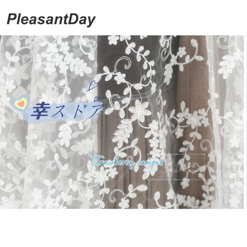 白い手作り 刺繍生地 可愛い ハンドメイド 綿 ポリエステル 刺繍 刺繍生地 綿レース 手芸 コットン チュールレース生地 布 生地 | ブランド登録なし | 07