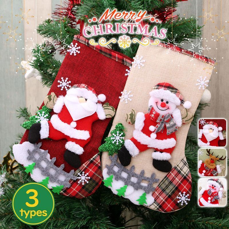 クリスマス ソックス サンタクロース キャラクター 飾り 靴下 吊り下げ 