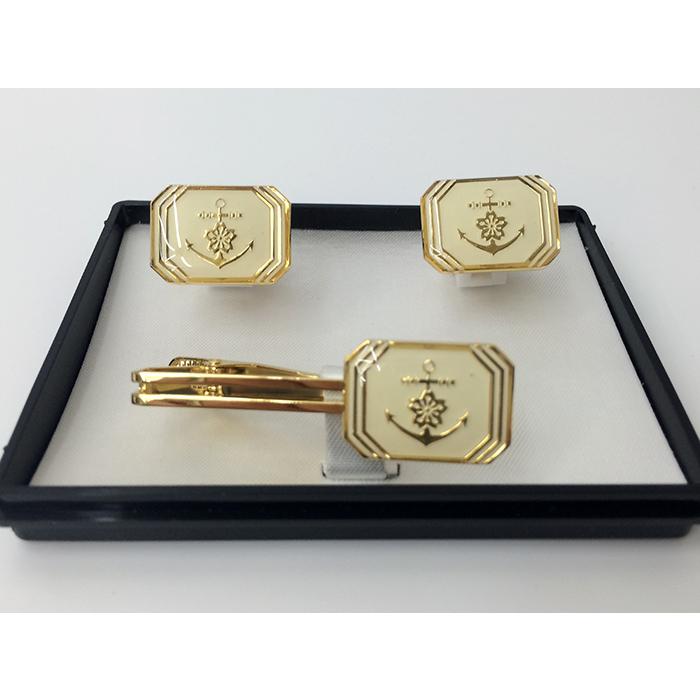 カフスセット 海上自衛隊 桜イカリ 長四角(白) ACC003 海自 錨 自衛隊