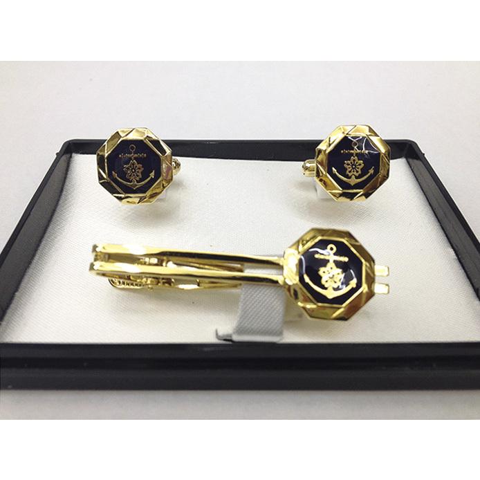 カフスセット 海上自衛隊 桜イカリ 錨 八角(紺) ACC004 海自 自衛隊