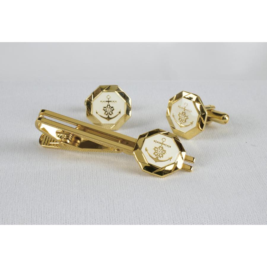 カフスセット 海上自衛隊 桜イカリ 錨 八角(白) ACC005 海自 自衛隊