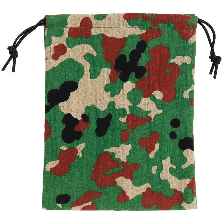 巾着袋 陸上自衛隊 陸自迷彩 甚平生地製巾着袋(小) BAE027 自衛隊