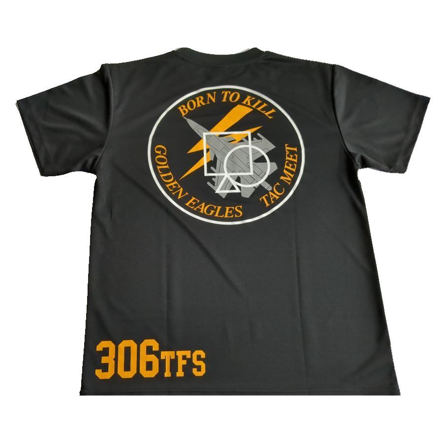 Tシャツ 航空自衛隊 小松基地 第306飛行隊 ゴールデンイーグル 黒 半袖