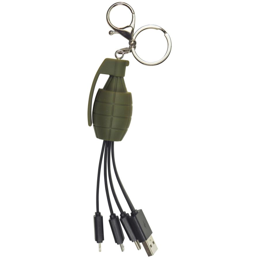 充電ケーブル キーホルダー 手榴弾 ZAD005 自衛隊グッズ 雑貨 ケーブル