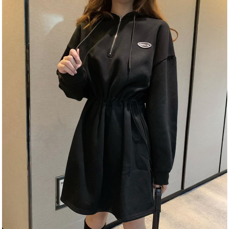 パーカーワンピース フーディー レディース フード付き チュニック