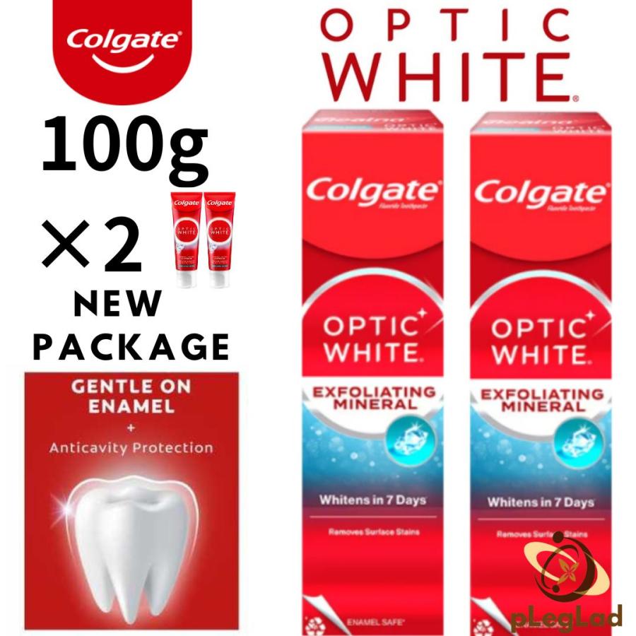 Colgate コルゲート 歯磨き粉 2個セット ホワイトニング オプティック ホワイト チューブ エクスフォリエイティング ミネラル 旧プラスシャイン | Colgate | 02