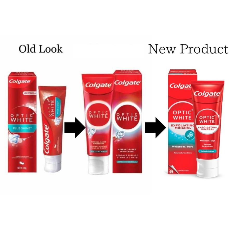 Colgate コルゲート 歯磨き粉 2個セット ホワイトニング オプティック ホワイト 訳あり チューブ エクスフォリエイティング ミネラル 旧プラスシャイン | Colgate | 08