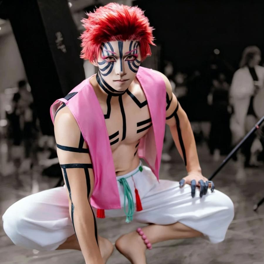 猗窩座 あかざ 鬼滅の刃 コスプレ衣装 セット 上弦の参 十二鬼月 子供