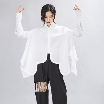 アシンメトリー シャツ トップス レディース 長袖 個性的 変形 アシンメトリー シャツ トップス レディース 長袖 個性的 変形