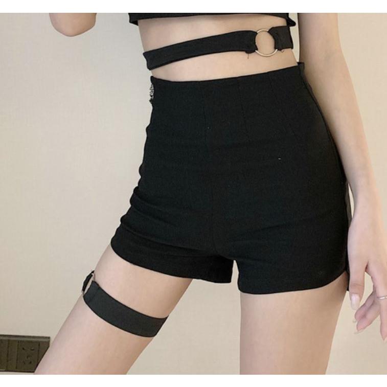 ショットパンツ レディース ミニ プリーツ スカート スリット スカパン