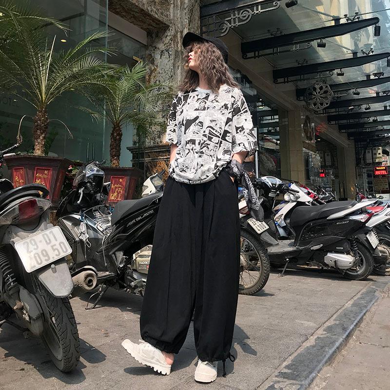 スウェットパンツ ルーズ レディース メンズ ワイド ストリート系 ボトムス ジャージ 韓国ファッション ゆったり 大きいサイズ 原宿系 ダンス 衣装 |  | 02