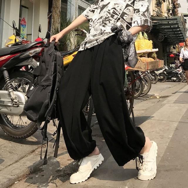 スウェットパンツ ルーズ レディース メンズ ワイド ストリート系 ボトムス ジャージ 韓国ファッション ゆったり 大きいサイズ 原宿系 ダンス 衣装 |  | 04
