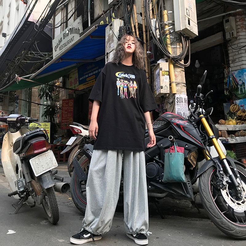 スウェットパンツ ルーズ レディース メンズ ワイド ストリート系 ボトムス ジャージ 韓国ファッション ゆったり 大きいサイズ 原宿系 ダンス 衣装 |  | 08