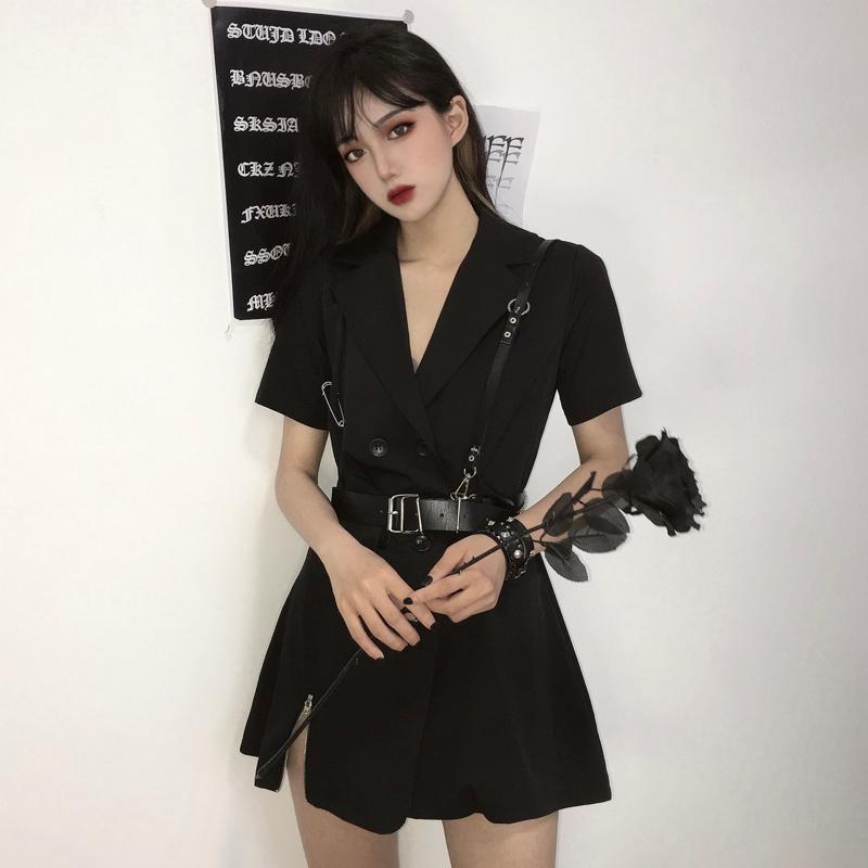 ワンピース ゴシック レディース ミニワンピ 半袖 トレンチサマー