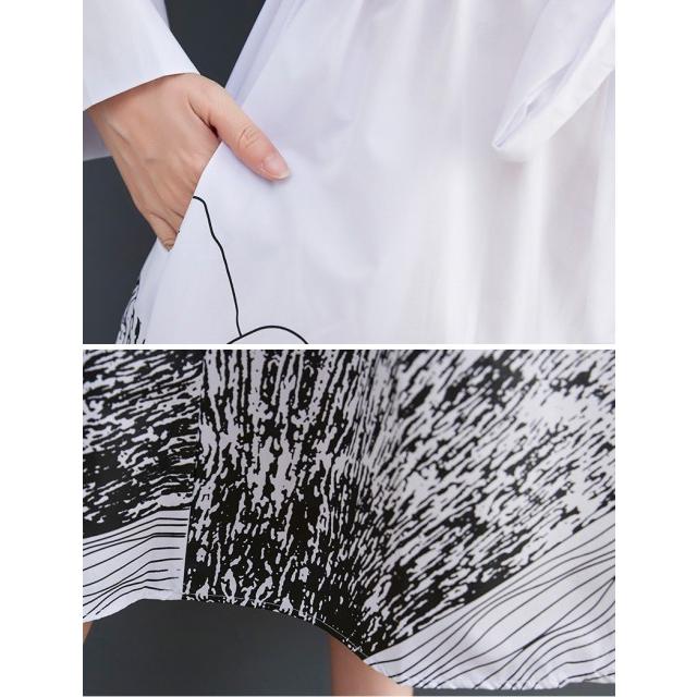 モード系 シャツワンピース 個性的 長袖 前開き ミモレ丈 膝丈 レディース オーバーサイズ ワンピ 大人きれいめ アシメ 韓国 春夏 20代 30代 |  | 13