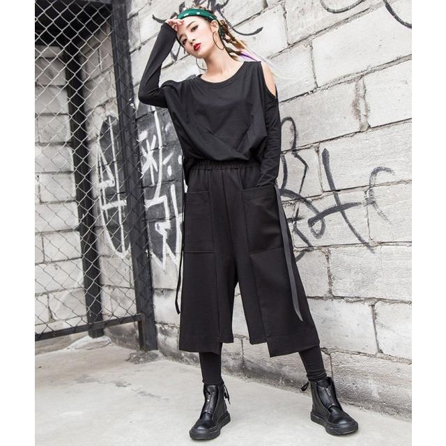 パンツ レディース モード系 個性的 不規則 アシンメトリー