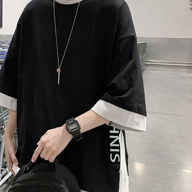 Tシャツ メンズ トップス 半袖 ティーシャツ オーバーサイズ