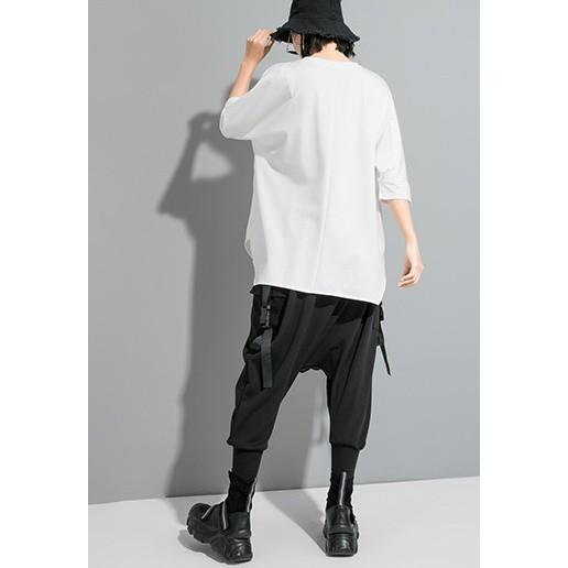 トップス レディース Tシャツ 半袖 デザイン シャツ モード系 個性的 不規則 アシンメトリー 大人 ゆったり おしゃれ 黒 韓国ファッション 春夏 |  | 12